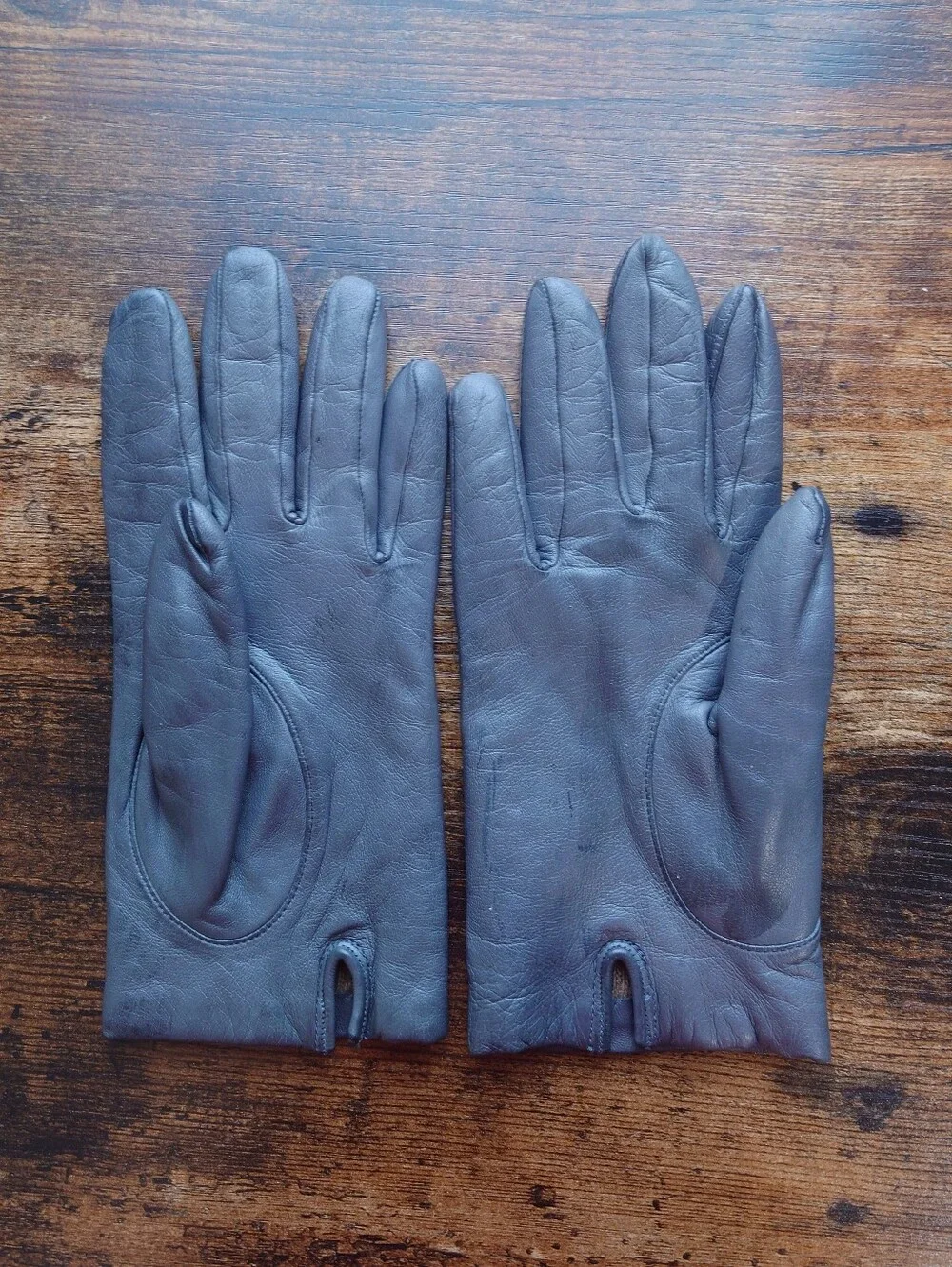 ARIS Women's Leather Gloves 100% Cashmere Lined Size 7.5 Gray